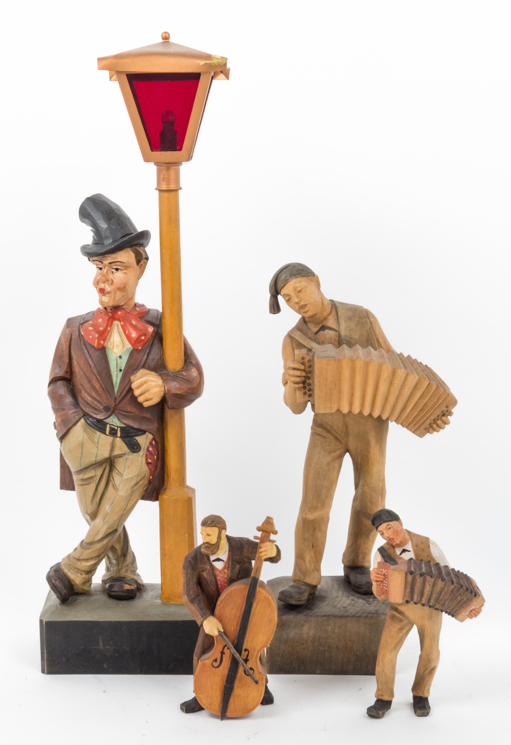 A German Folk Art Whistler Height of first 19 1/2 inches. — 20TH CENTURY