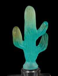 Three Daum Pâte-de-Verre Cactus Decanters and a Ring Tray