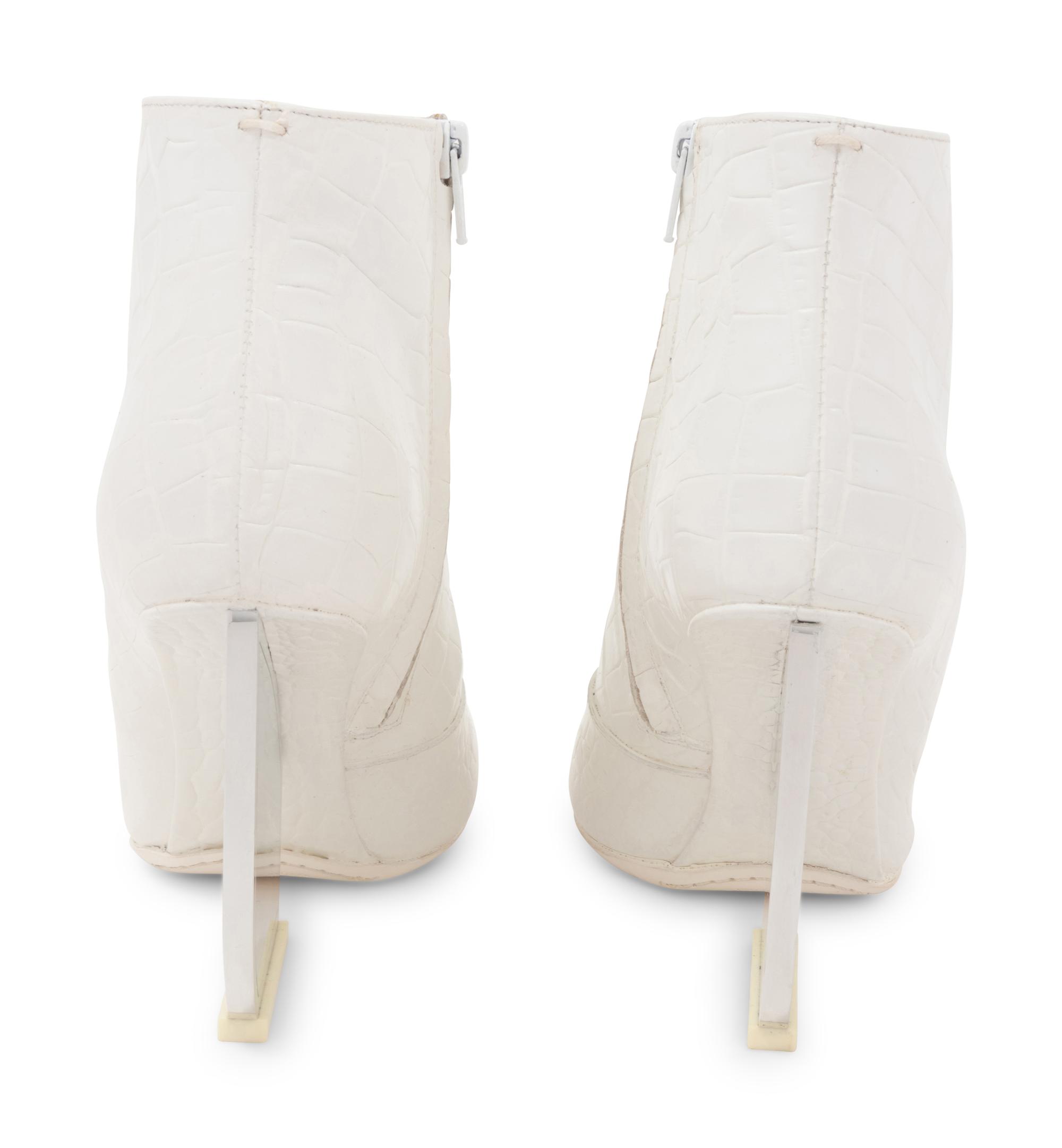 Maison Margiela Alligator Embossed Leather Boots, 2000s