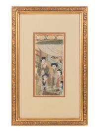 A Set of Three Chinese Silk Paintings