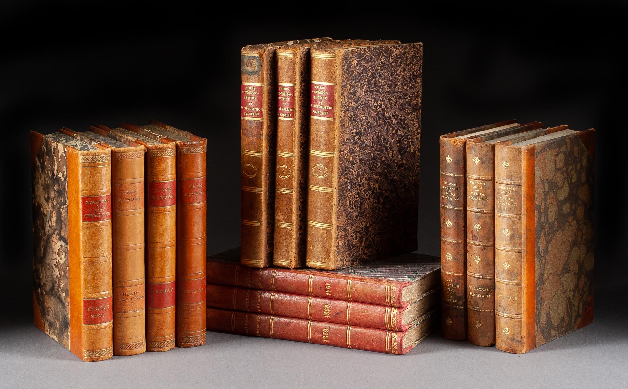 A Collection of Seventy-Five Leather-Bound Books