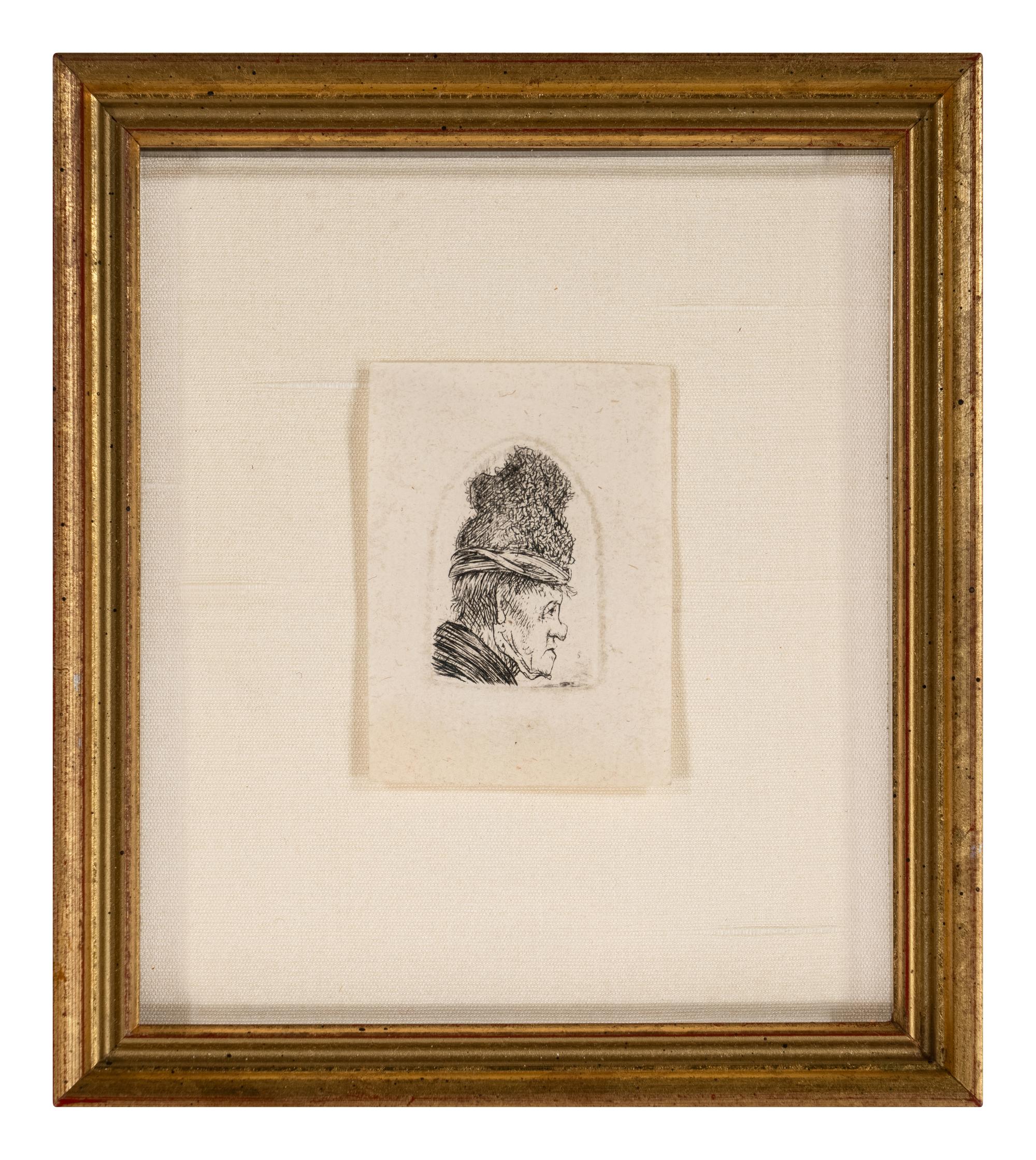 Grotesque Profile: Man in a High Cap