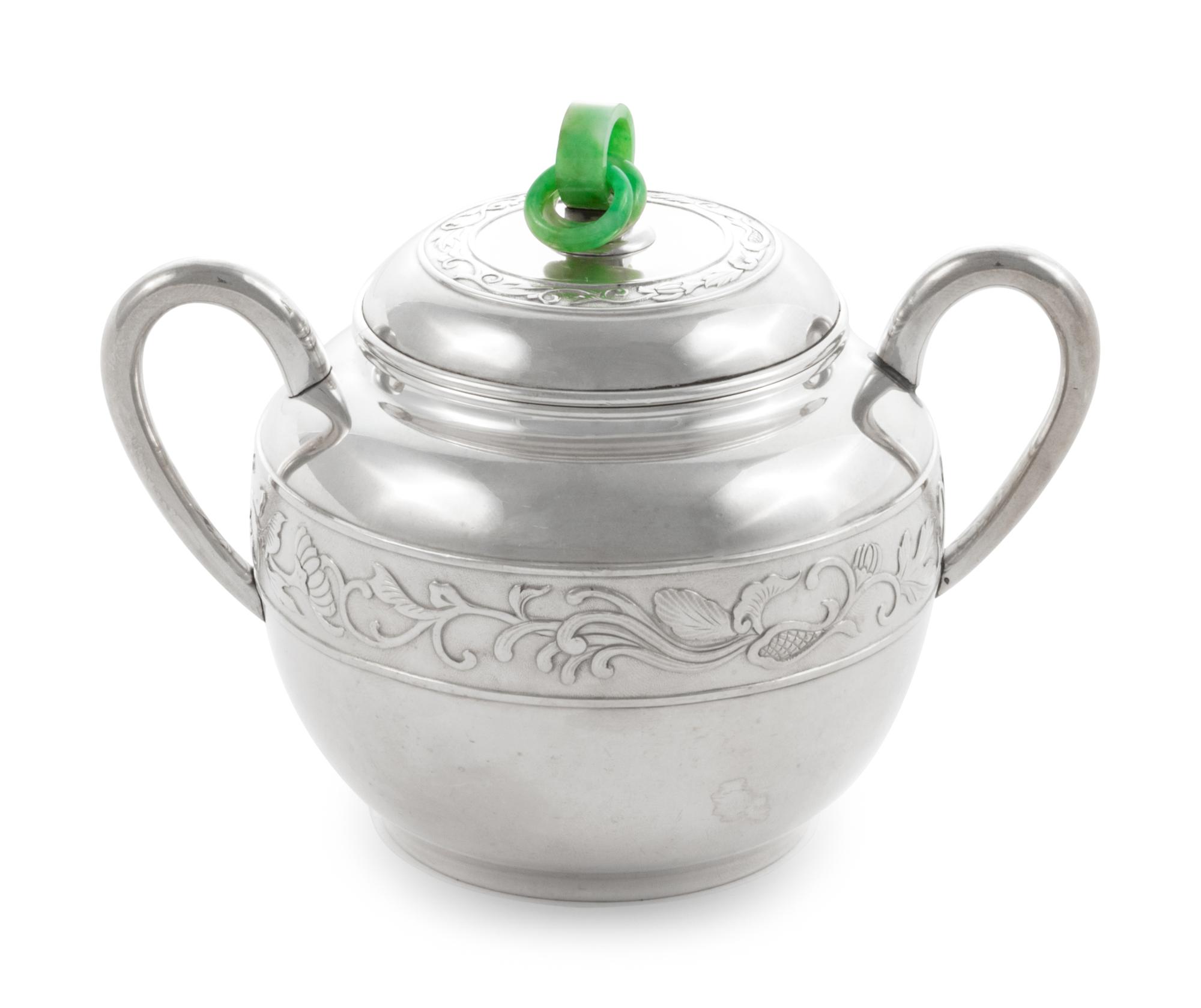 A Japanese Export Silver Three-Piece Tea Service