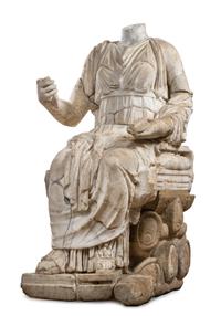 A Roman Marble Figure Height 52 x width 27 x depth 37 1/2 inches. — CIRCA 2ND CENTURY C.E. WITH LATER ELEMENTS