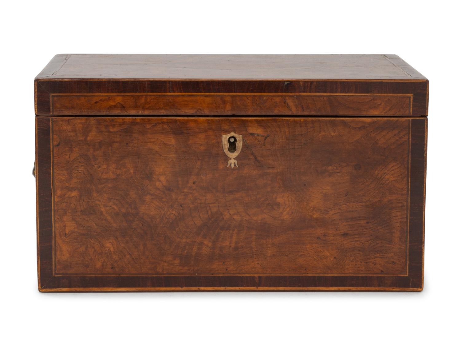 An English Parquetry Mahogany Letter Box