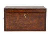 An English Parquetry Mahogany Letter Box