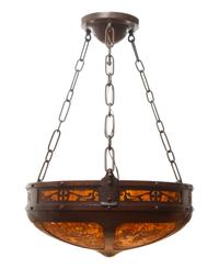 An Arts and Crafts Copper and Mica Hanging Fixture, Aurora Studios Diameter 21 inches.
