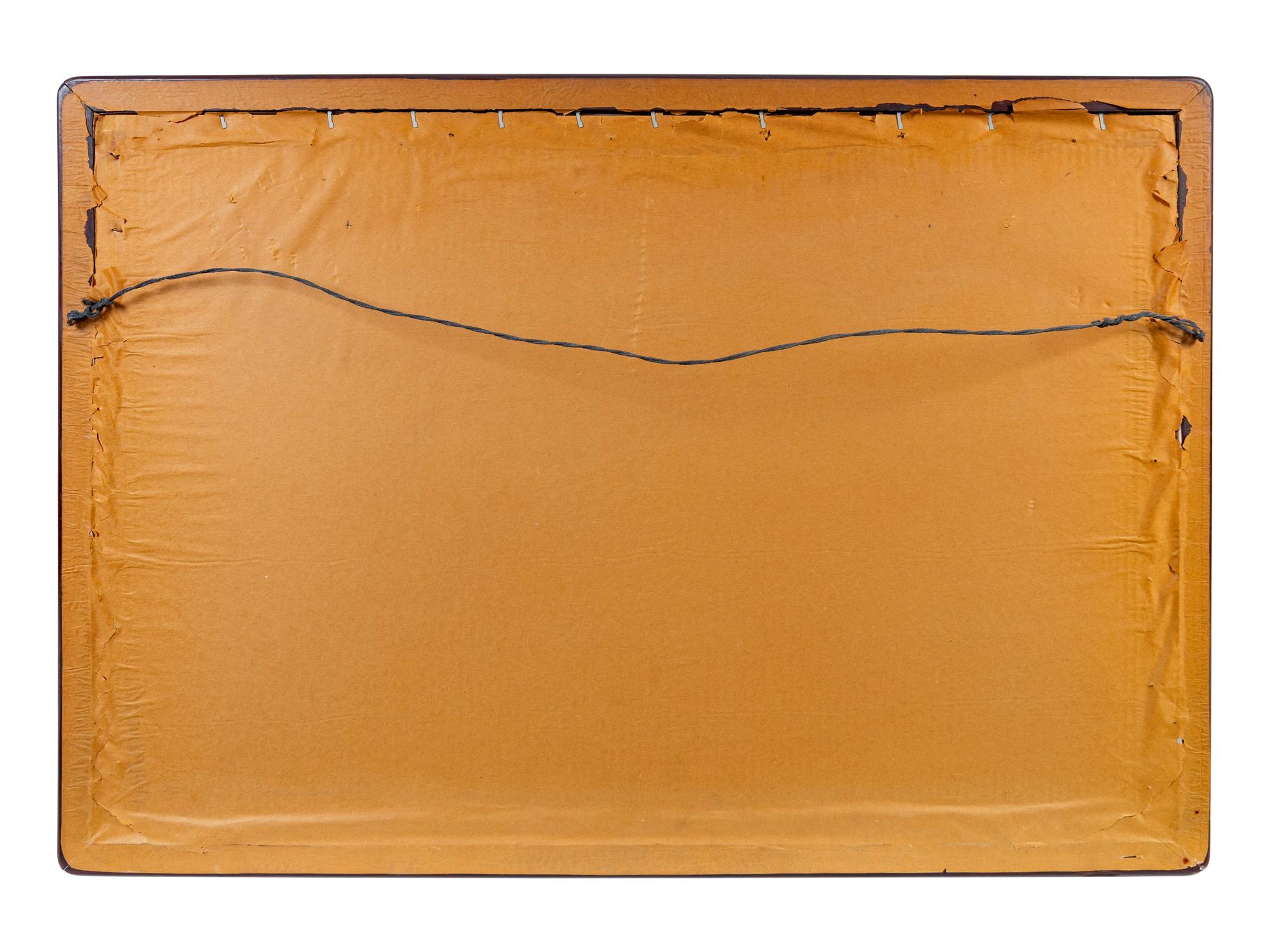 A Chinese Reverse Painted Mirror Panel in Rosewood Frame — 19TH CENTURY