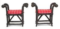 A Pair of Moissu Rope Benches Height 31 x width 33 x depth 14 inches. — By Christian Astuguevielle for Holly Hunt