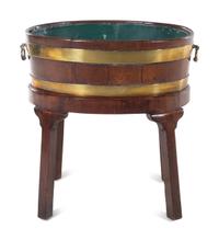 A George III Brass Banded Mahogany Wine Cooler