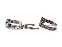 Silver and Turquoise Trade Bracelets