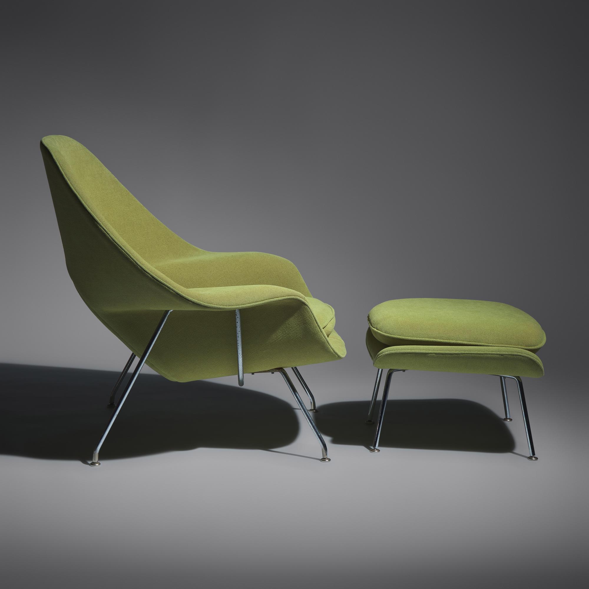 Eero Saarinen (Finnish-American, 1910–1961) — Womb Chair and Ottoman, 1946 / c. 1970 for Knoll International, USA