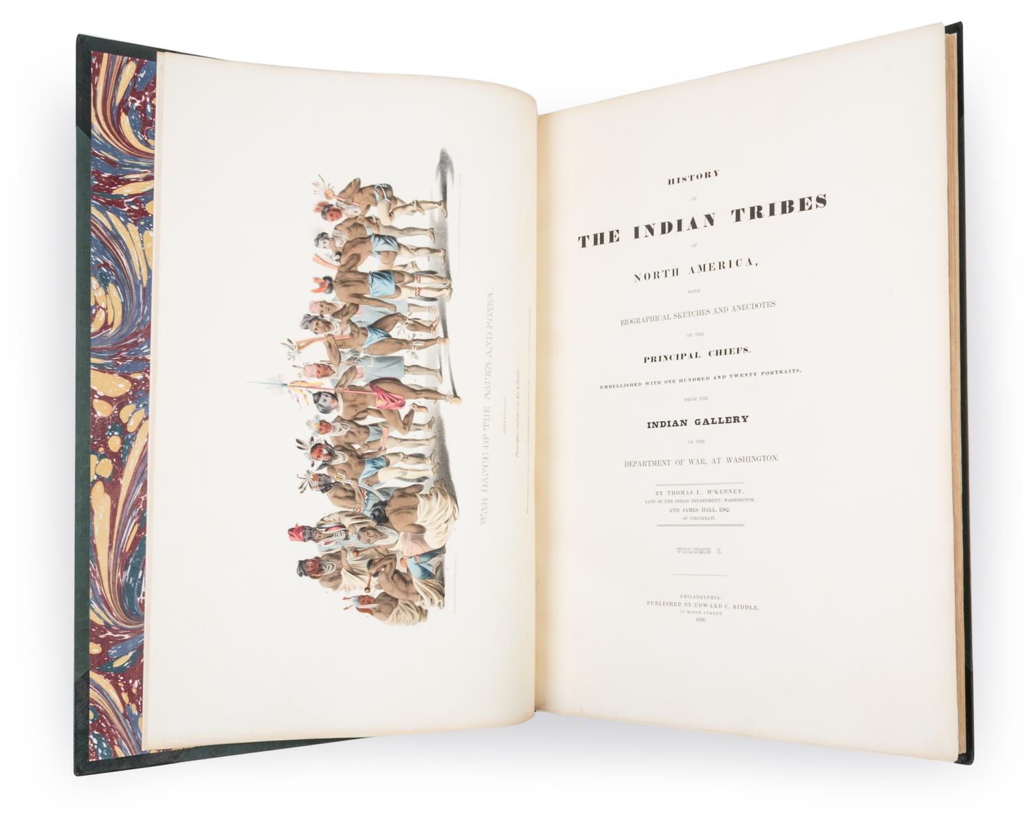MCKENNEY AND HALL. History of the Indian Tribes of North America. Philadelphia, 1836, 1842 and 1844. 3 vols. with 120 plates