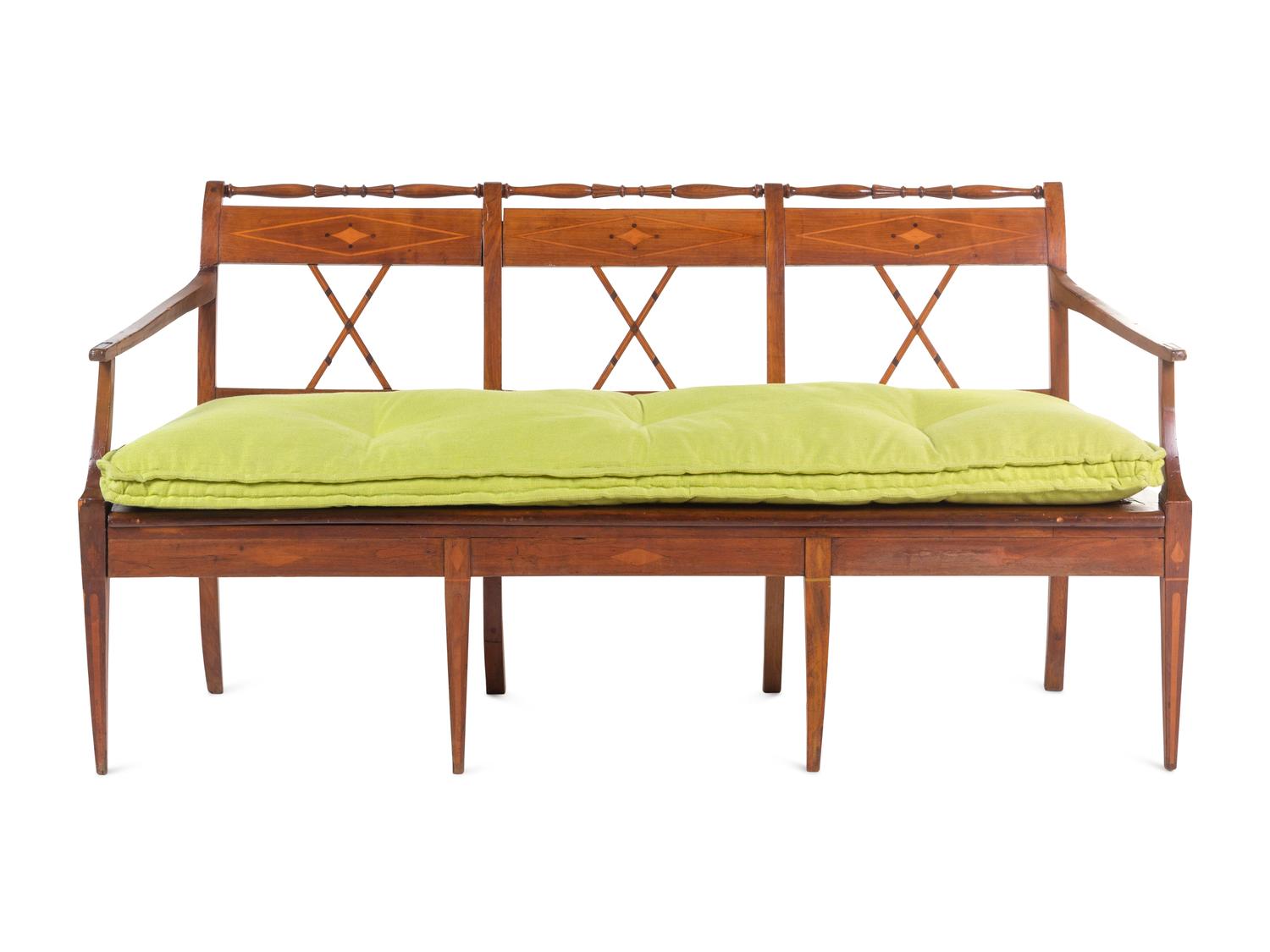 A French or Italian Provincial Fruitwood Bench