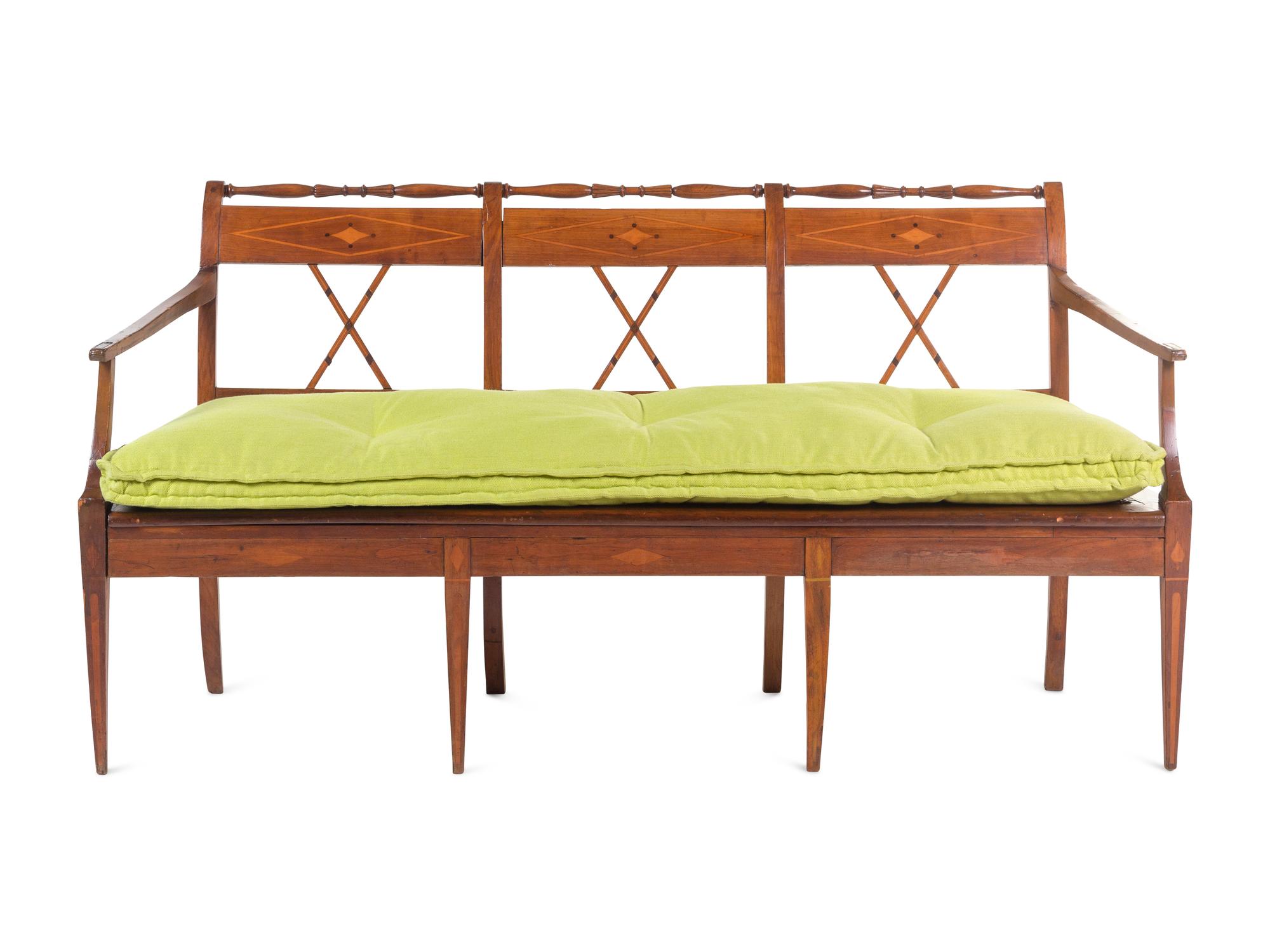 A French or Italian Provincial Fruitwood Bench