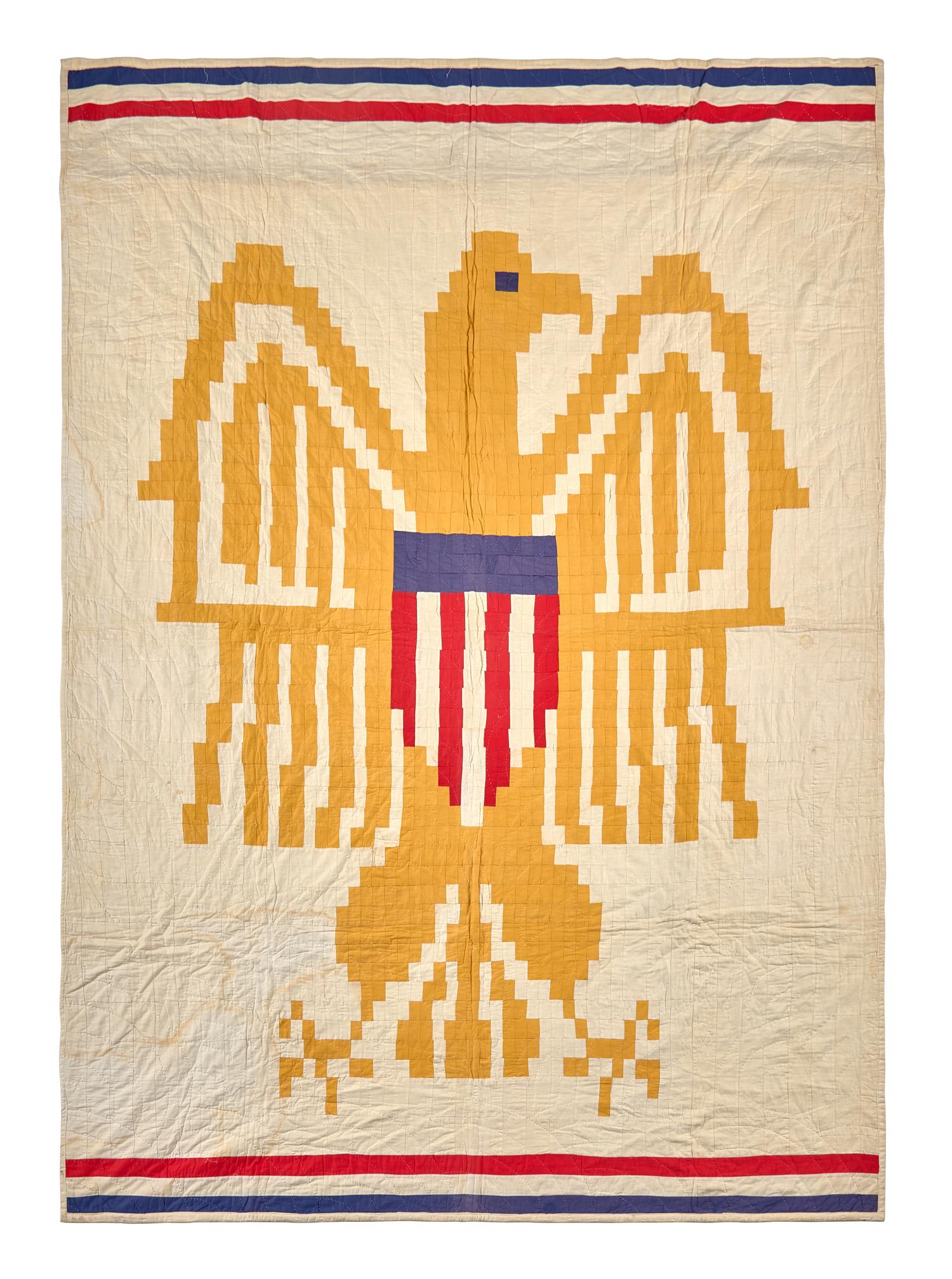 A Patriotic Pieced Cotton Quilt