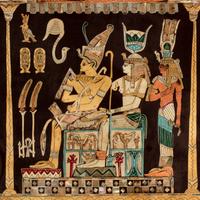 A Large Egyptian Style Marquetry Wall Panel