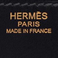 Hermès, Verso Birkin 30 in Bleu Nuit Box Leather & Orange Chevre