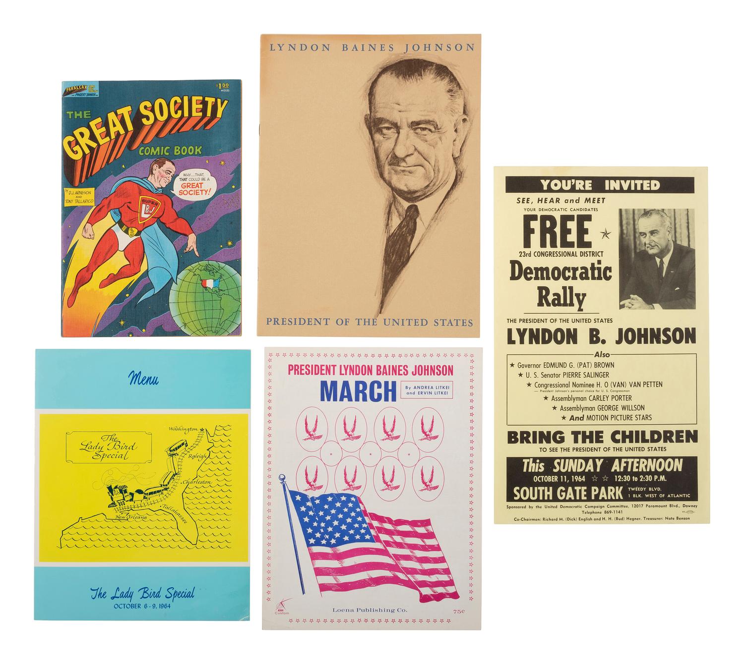[JOHNSON, Lyndon B. (1908-1973)]. A large group of ephemera related to Johnson's campaigns.