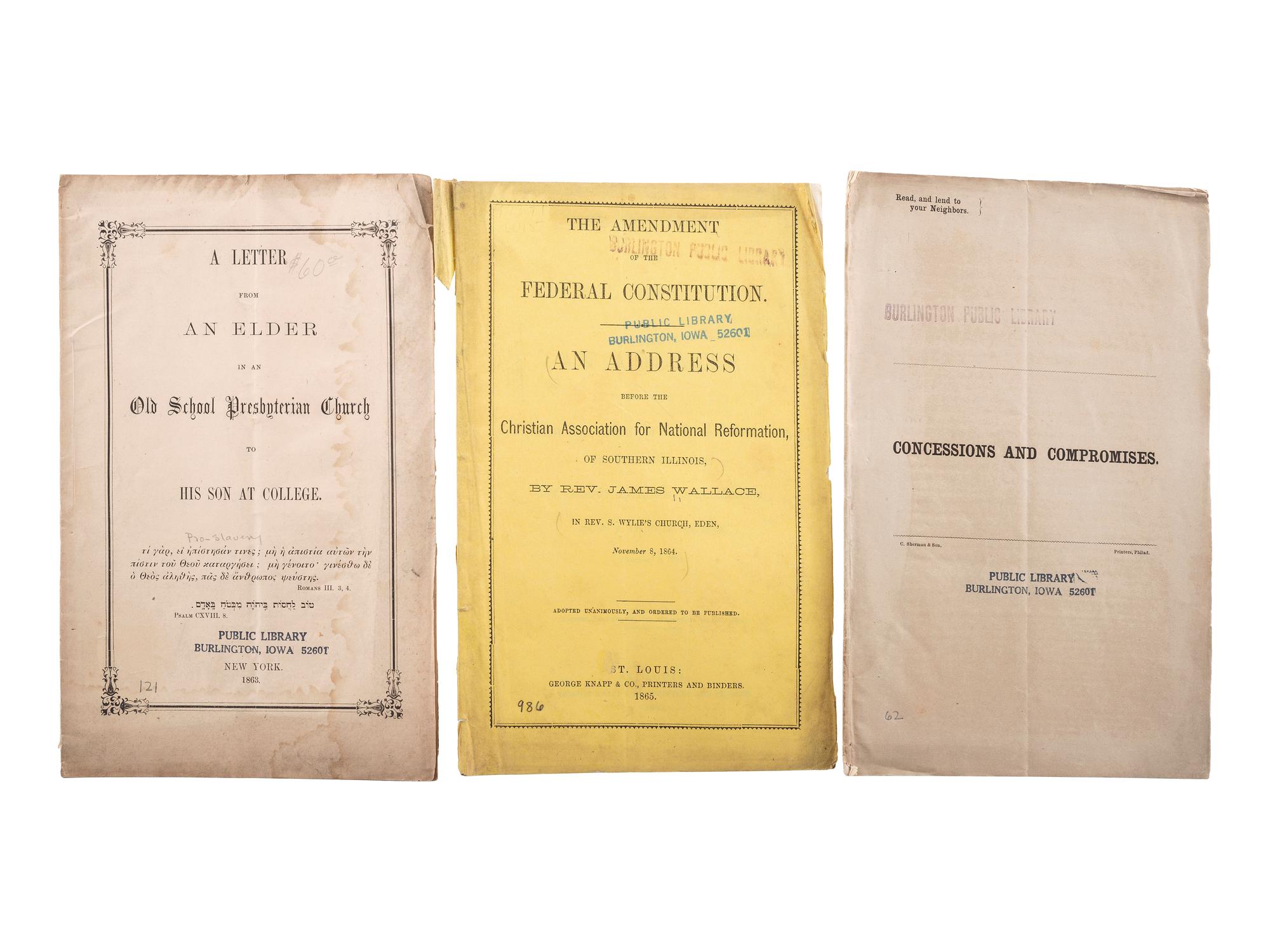 [SLAVERY, ABOLITION & EMANCIPATION]. A group of 40 antebellum and Civil War-era pamphlets on enslavement, abolition, emancipation, and colonization, comprising: