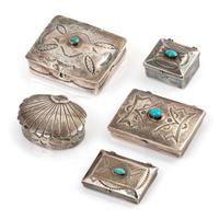 Navajo Stamped Silver Pill Boxes