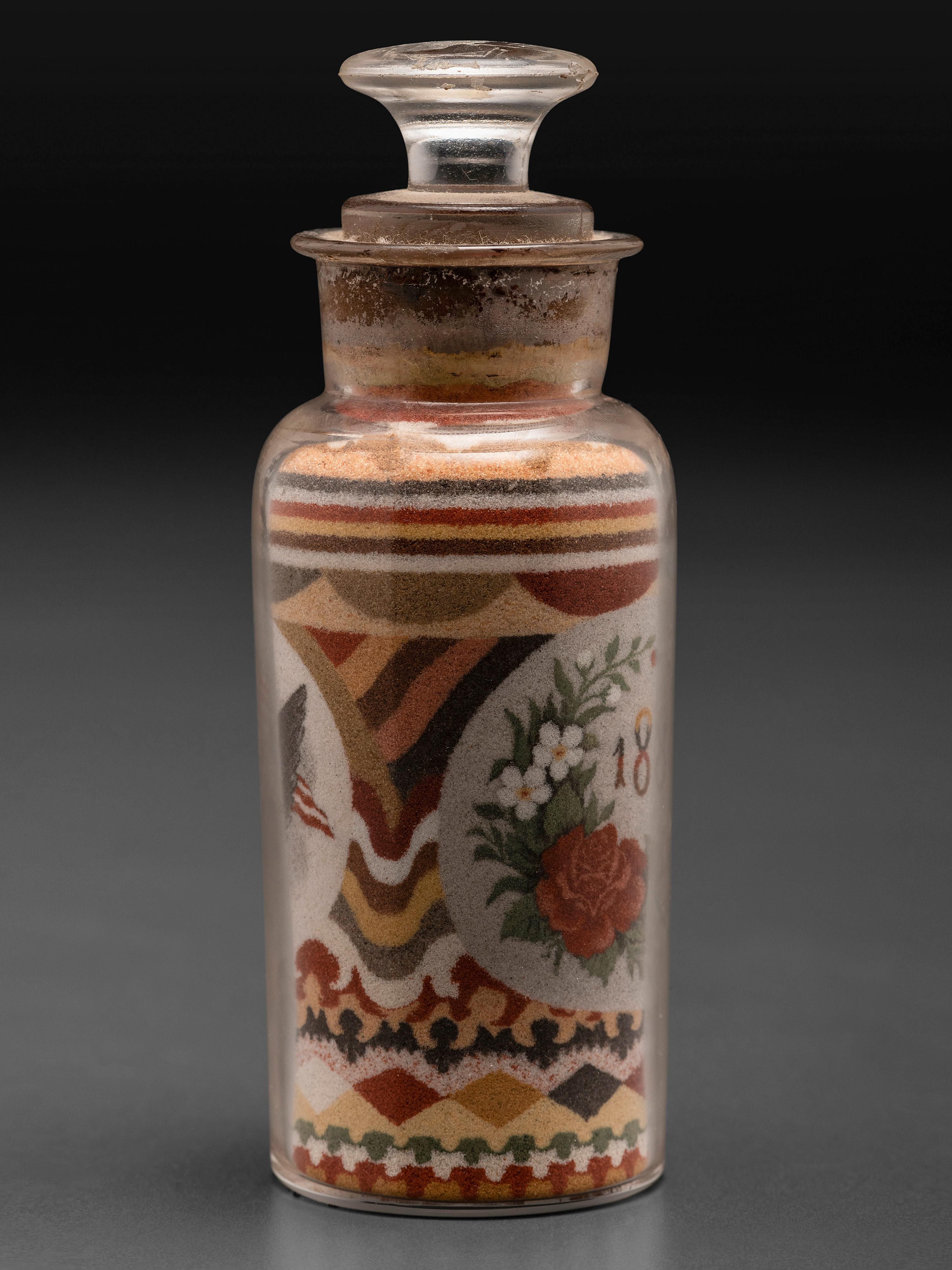 An Andrew Clemens (American, 1857-1894) Eagle Sand Bottle