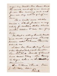 [CIVIL WAR]. Illustrated union officer letter. Autograph letter signed ("Frank"), to "my dear wife." Camp Alexander, Washington, 1 June 1862.