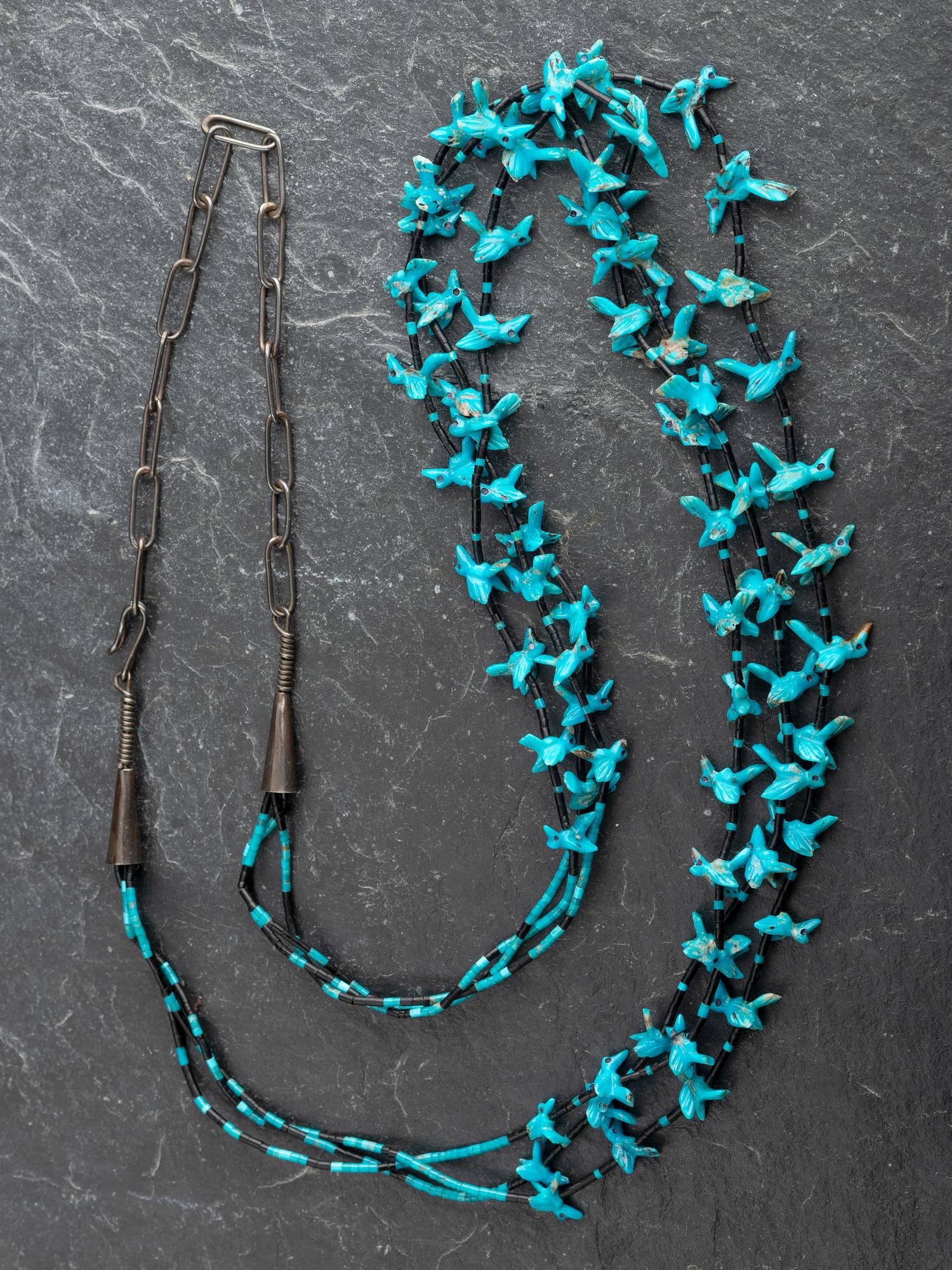 Zuni Avian Fetish Necklace and Cuff Bracelet