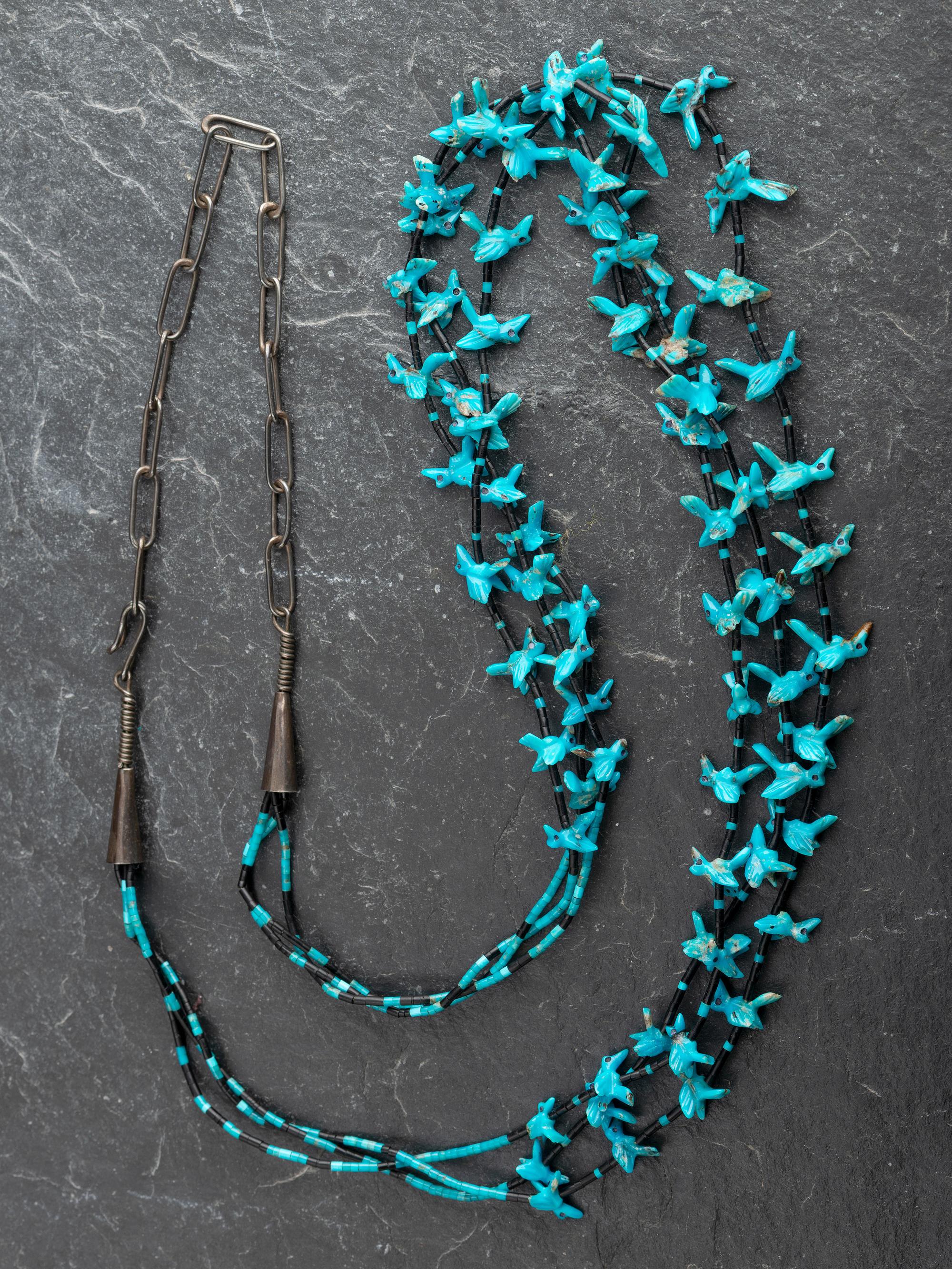 Zuni Avian Fetish Necklace and Cuff Bracelet
