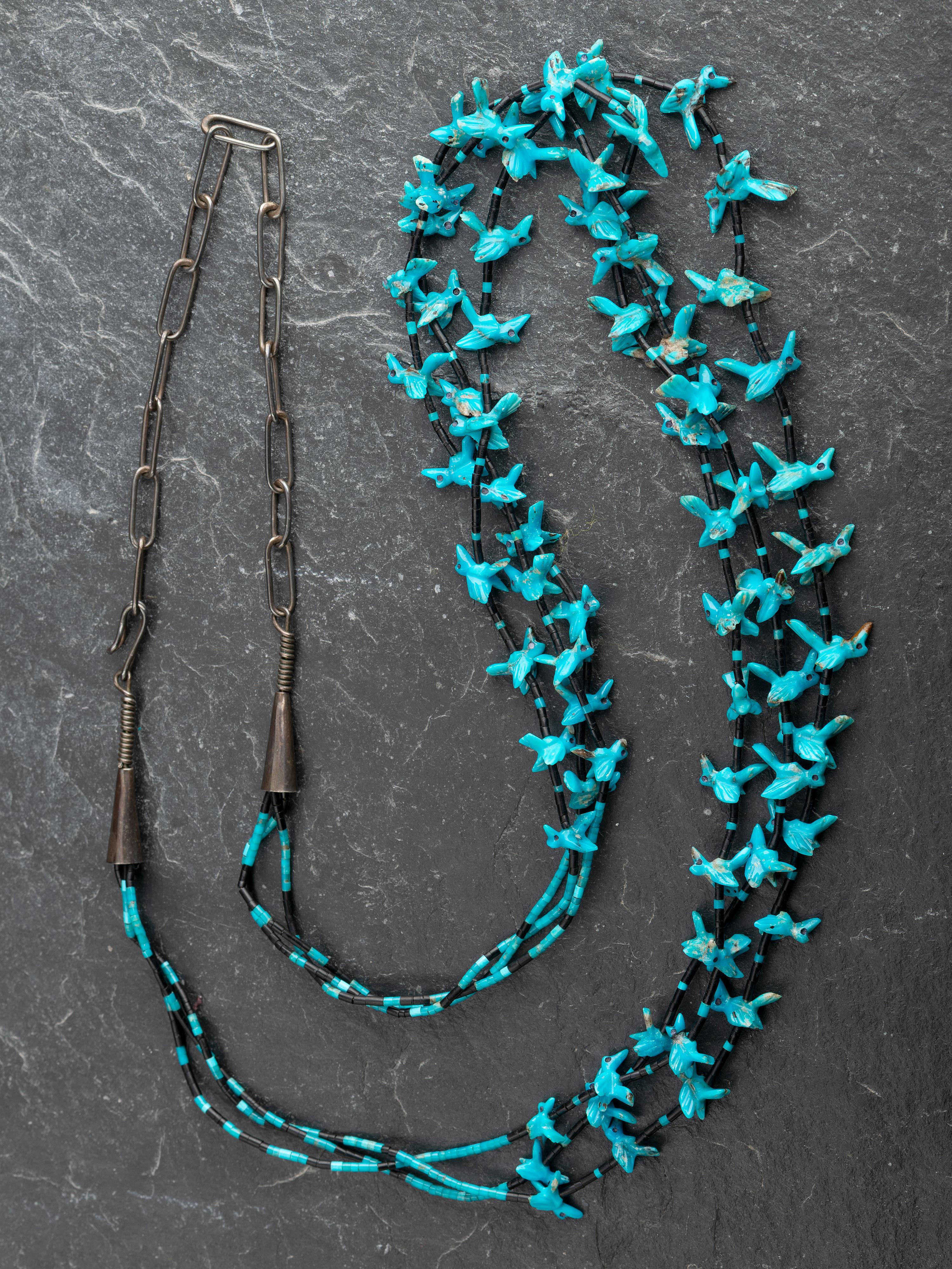 Zuni Avian Fetish Necklace and Cuff Bracelet