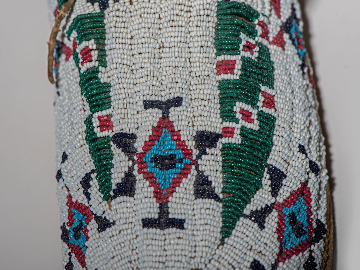 Cheyenne Beaded Buffalo Hide Moccasins