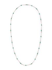 YELLOW GOLD, EMERALD AND DIAMOND NECKLACE
