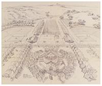 Architectural Drawing of Shándiín Community Center, a creation by Jesse Monongya and Michael Guran