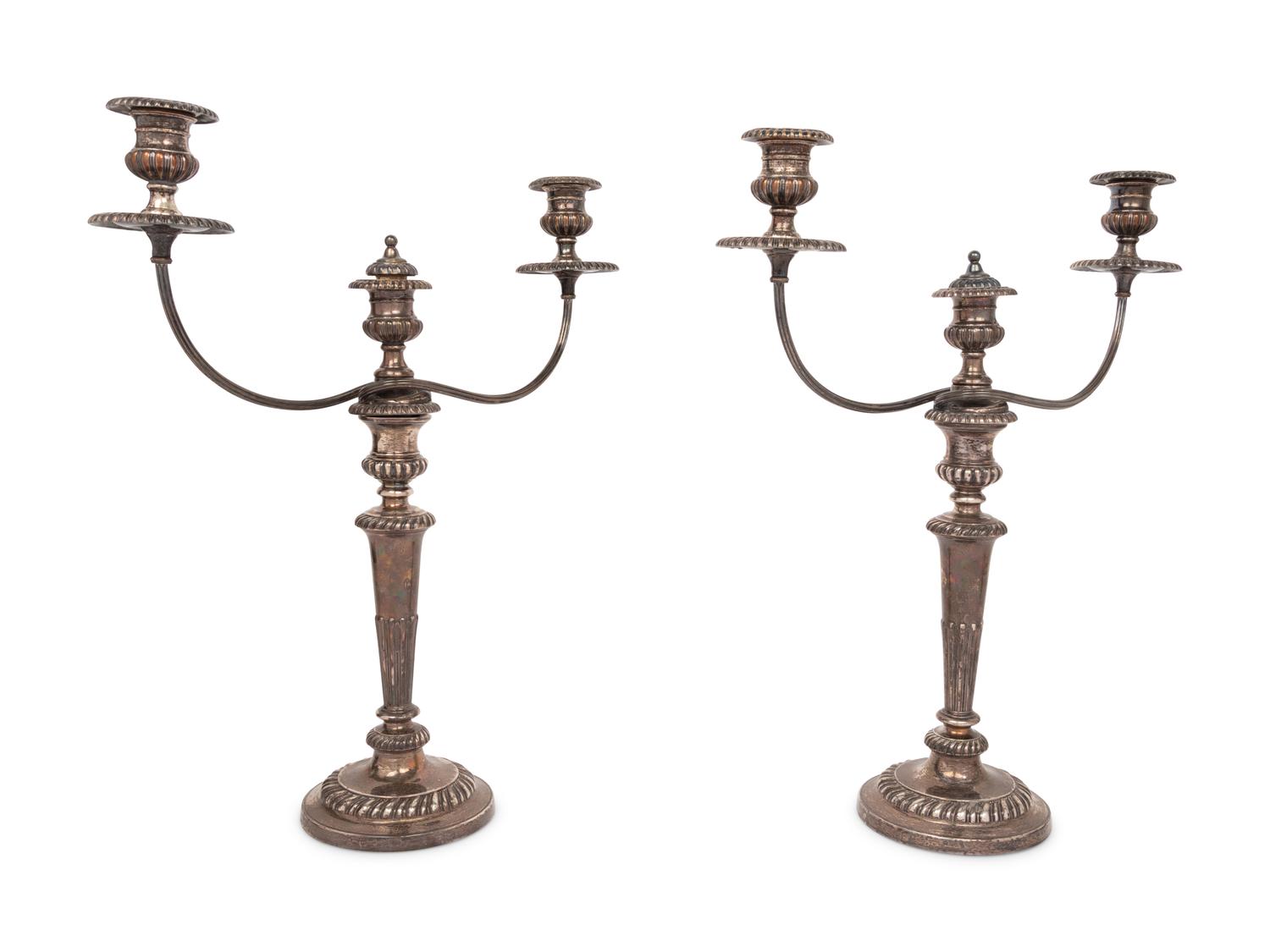 A Pair of George III Silver Candlestick Bases