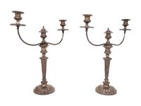 A Pair of George III Silver Candlestick Bases