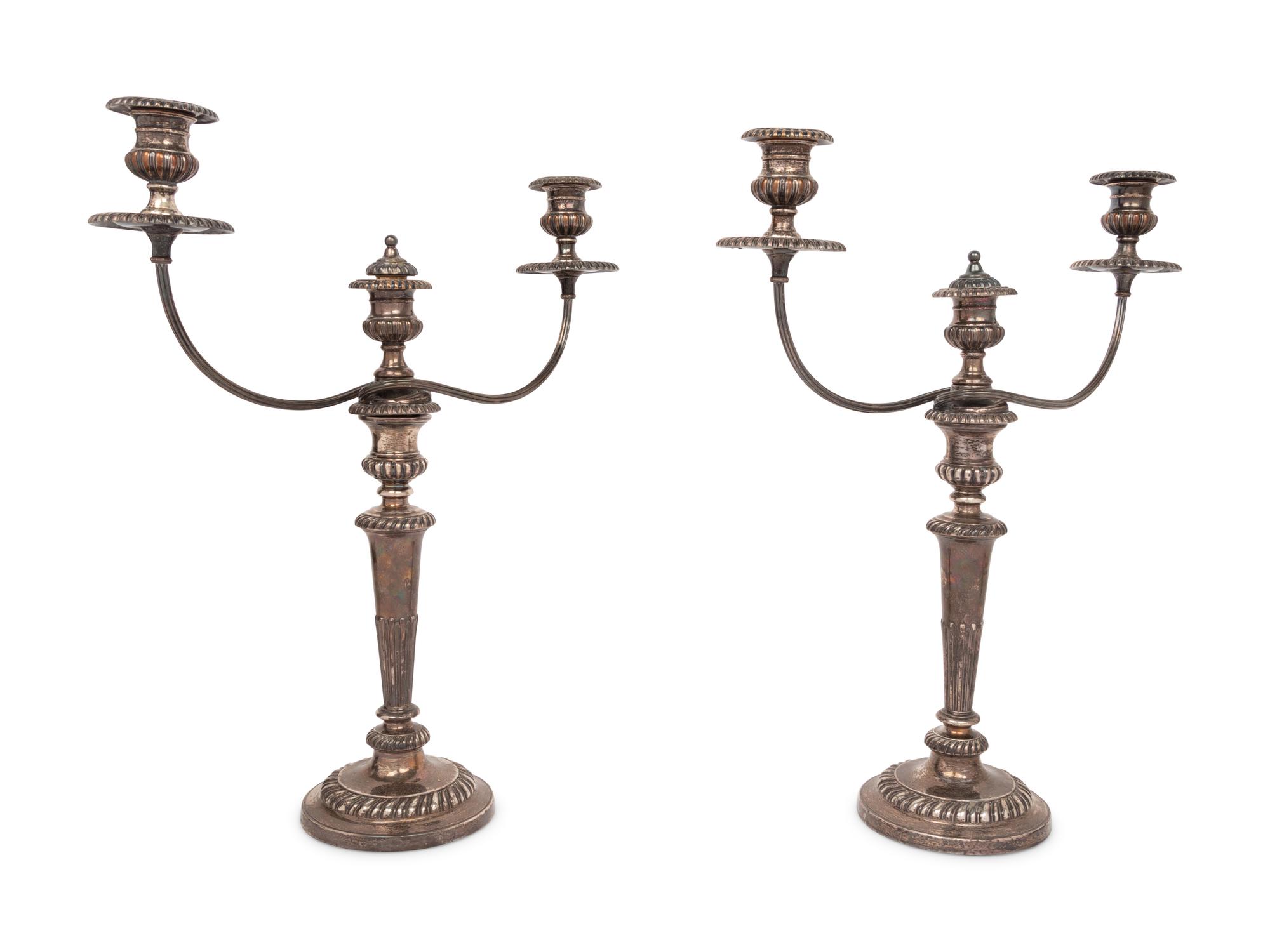 A Pair of George III Silver Candlestick Bases