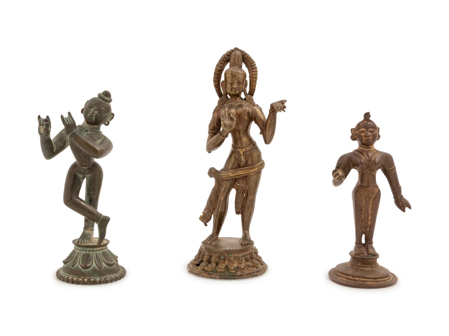 Three Indian Figures of Standing Deities