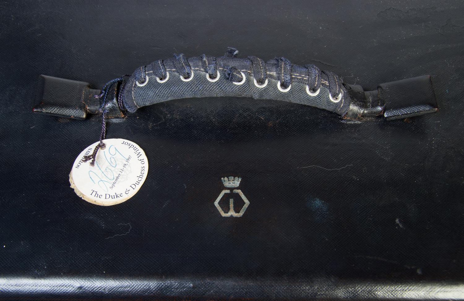 A Duchess of Windsor Goyard Travel Jewelry Case, 17" x 9" x 9".