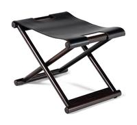 A Contemporary Leather-Upholstered X-Form Stool