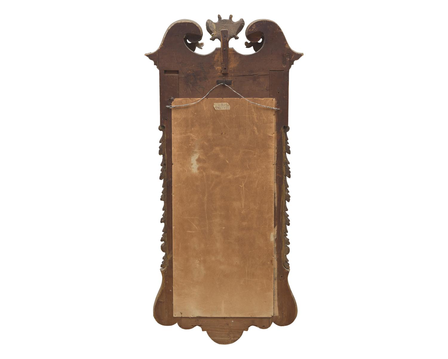 A George III Mahogany Veneered and Parcel-Gilt Looking Glass