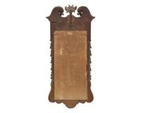 A George III Mahogany Veneered and Parcel-Gilt Looking Glass
