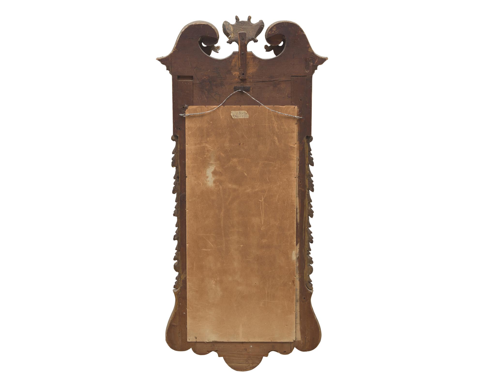A George III Mahogany Veneered and Parcel-Gilt Looking Glass