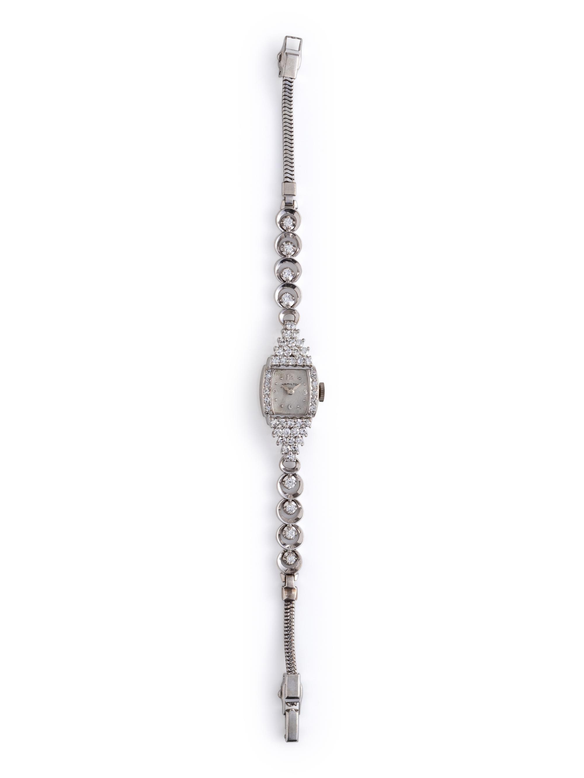 HAMILTON, DIAMOND WRISTWATCH
