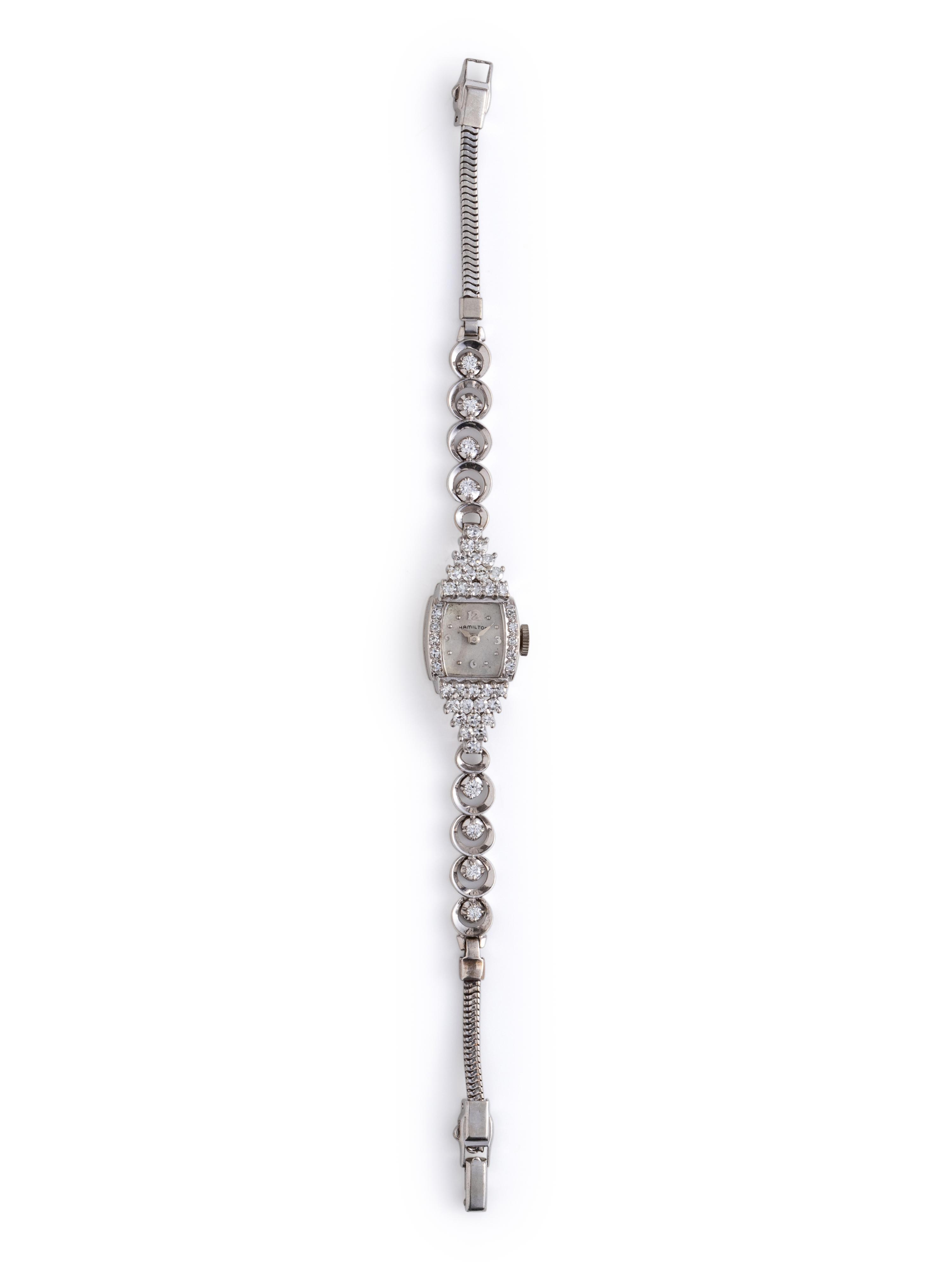 HAMILTON, DIAMOND WRISTWATCH