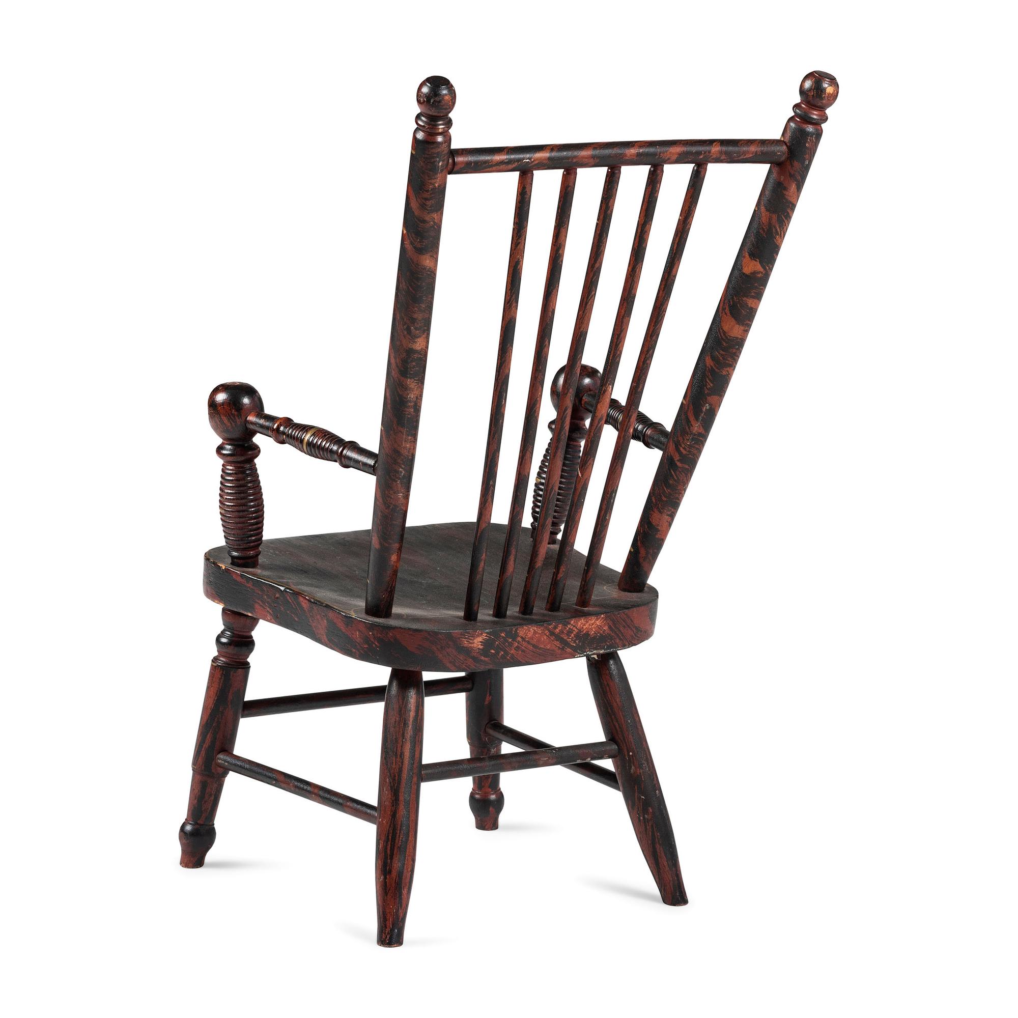A Classical Paint Decorated Turned Child's Chair