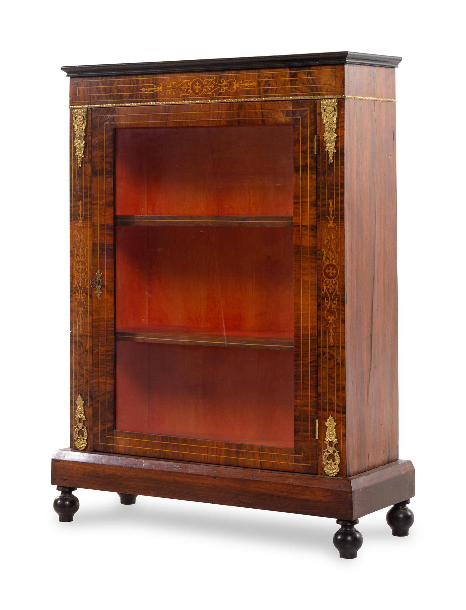 A Napoleon III Gilt Bronze Mounted Marquetry Cabinet