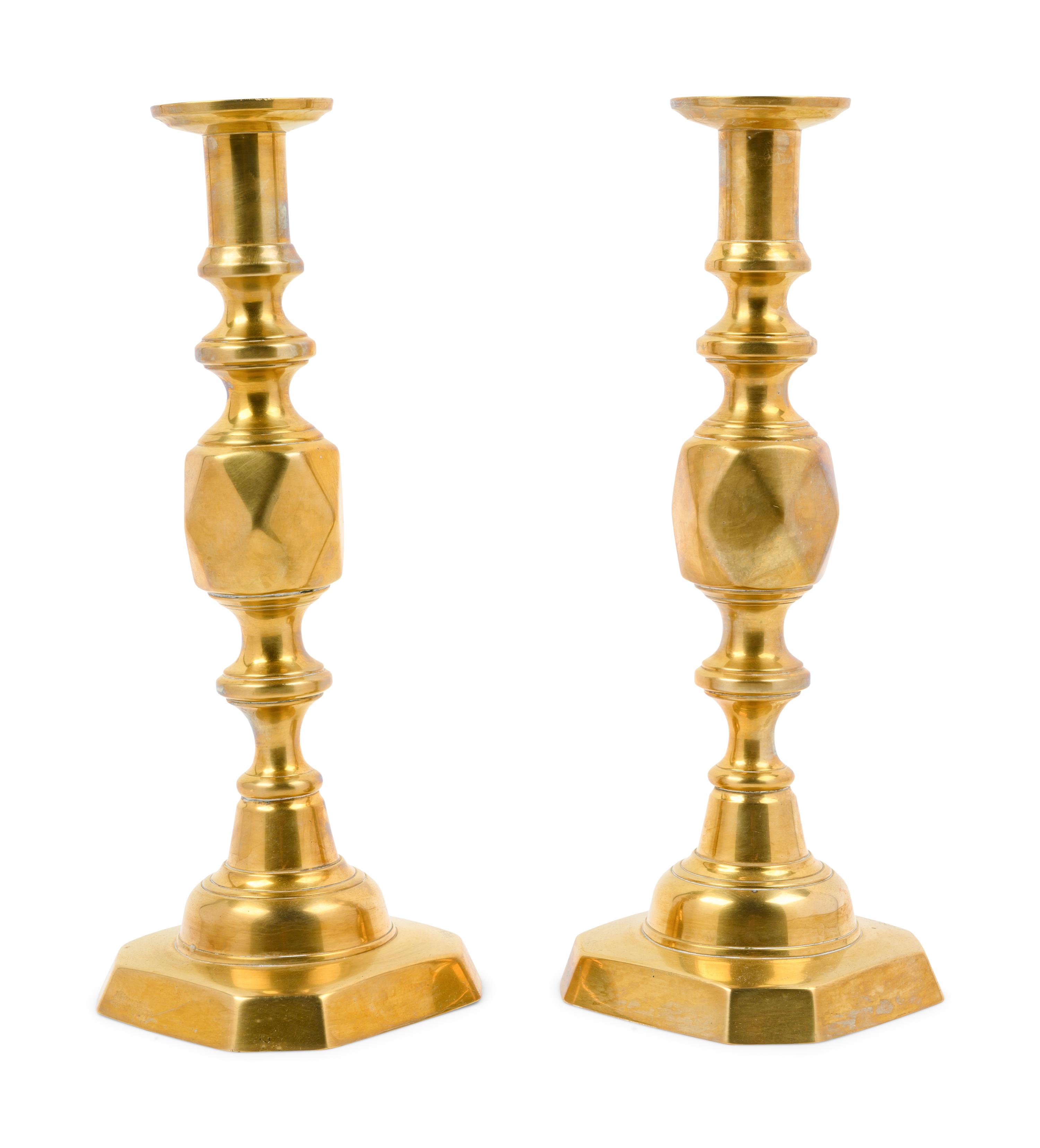 A Pair of Victorian Brass Candlesticks