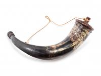 An American Geometric Carved Powder Horn