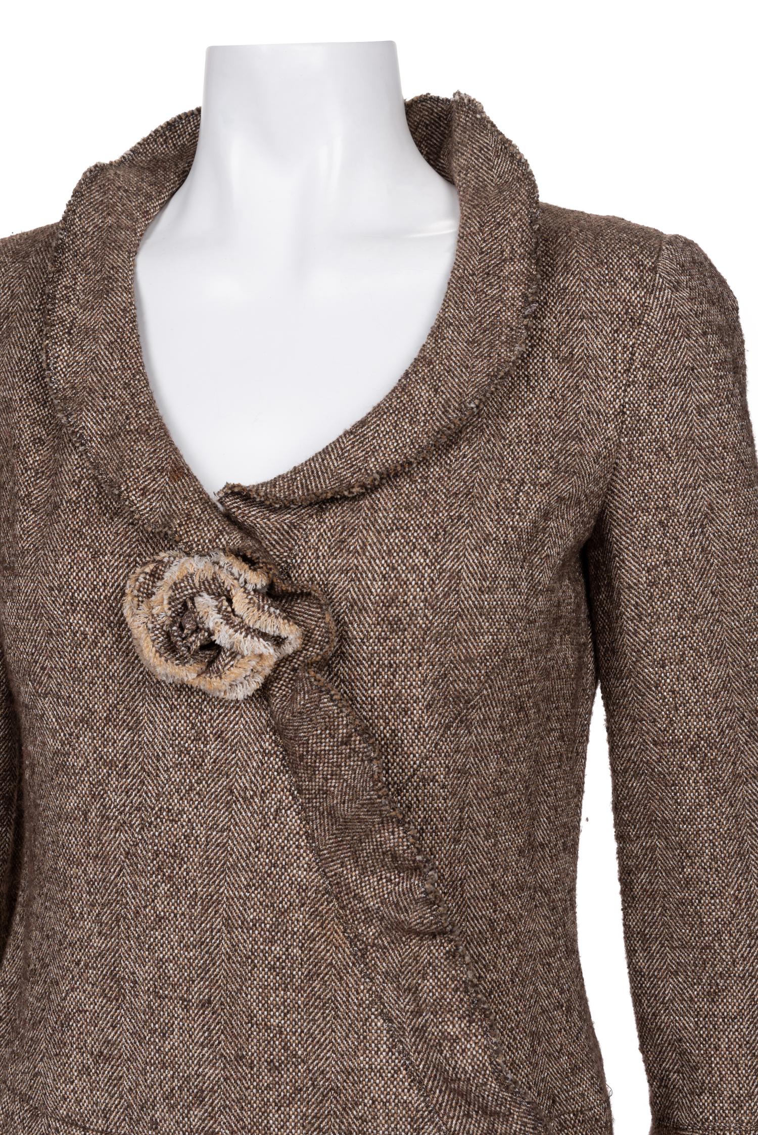 Chanel Herringbone Tweed Wrap Style Dress, Fall 2005