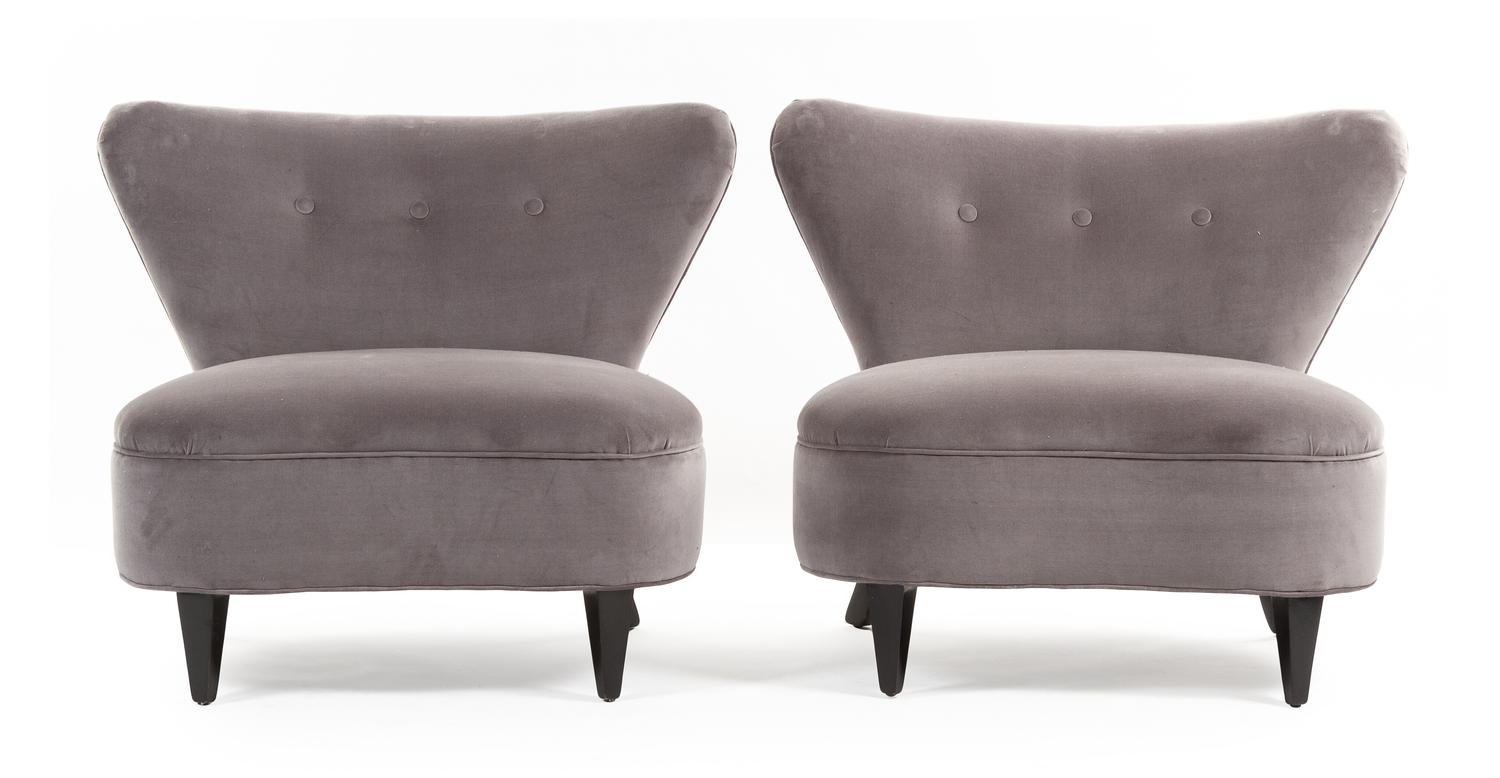 A Pair of Slipper Chairs Height 22 1/2 inches. — STYLE OF BILLY HAINES
